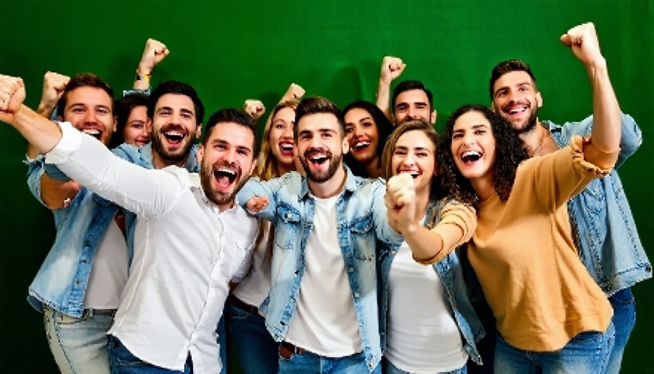 Equipo celebrando objetivos alcanzados